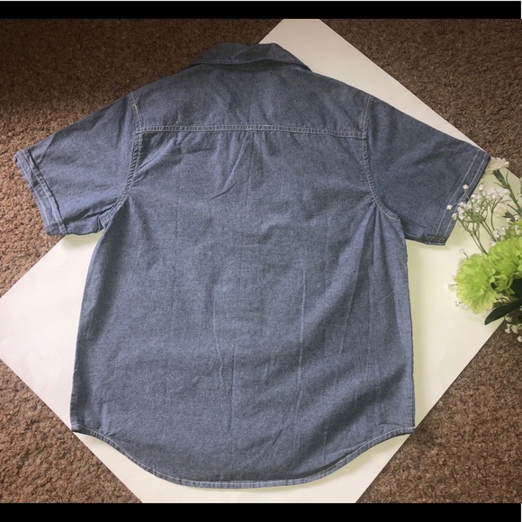 Crazy 8 Boy’s Button Front Denim Top Shirt - Picture 2 of 3